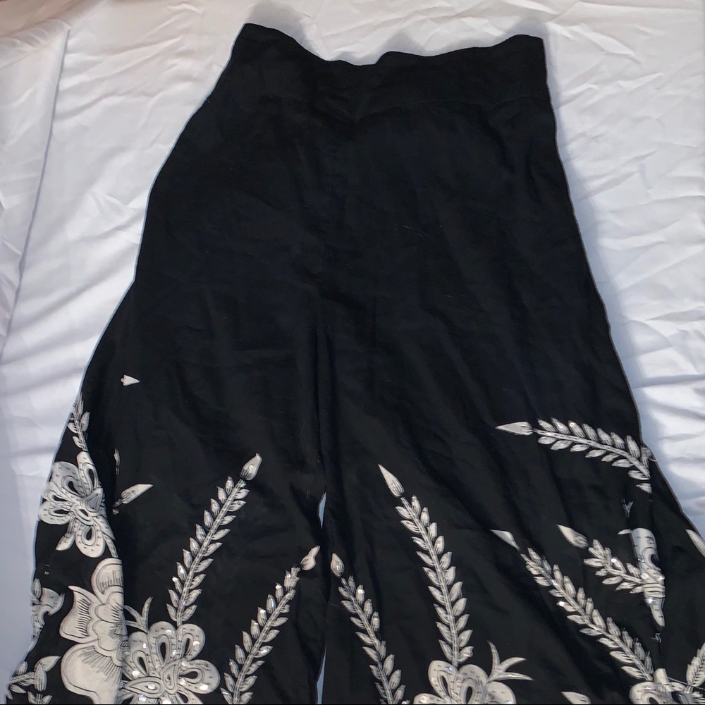 Black Patterned Pants